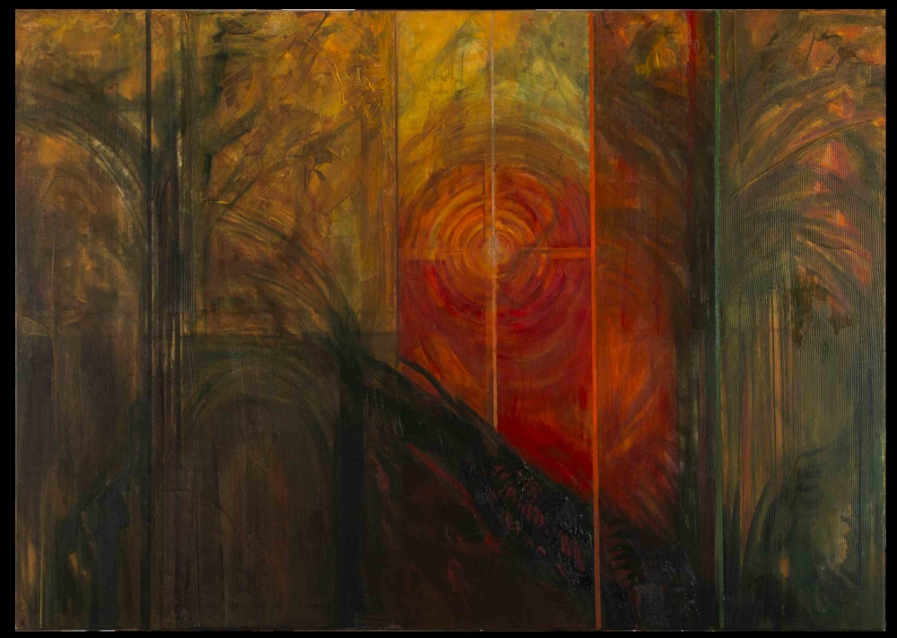 R. Oramus Katedra LXXVIII, 2016-2020, akryl, olej, wosk, płótno