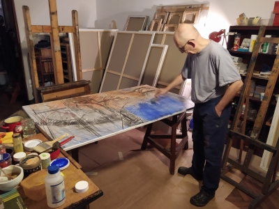 W procesie nad obrazami z cyklu Katedra z lat 2020-2021